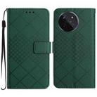 For Realme 11 4G Global Rhombic Grid Texture Leather Phone Case(Green) - 1