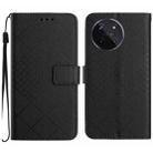 For Realme 11 4G Global Rhombic Grid Texture Leather Phone Case(Black) - 1