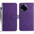 For Realme 11 5G Global Rhombic Grid Texture Leather Phone Case(Purple) - 1