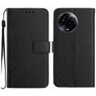 For Realme 11 5G Global Rhombic Grid Texture Leather Phone Case(Black) - 1