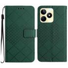 For Realme C53 / C51 / Narzo N53 Rhombic Grid Texture Leather Phone Case(Green) - 1