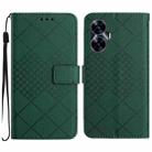 For Realme C55 Rhombic Grid Texture Leather Phone Case(Green) - 1