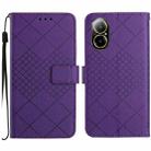 For Realme C67 4G Rhombic Grid Texture Leather Phone Case(Purple) - 1