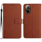 For Realme C67 4G Rhombic Grid Texture Leather Phone Case(Brown) - 1