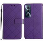 For Realme C65 4G Rhombic Grid Texture Leather Phone Case(Purple) - 1