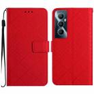 For Realme C65 4G Rhombic Grid Texture Leather Phone Case(Red) - 1