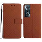 For Realme C65 4G Rhombic Grid Texture Leather Phone Case(Brown) - 1