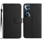 For Realme C65 4G Rhombic Grid Texture Leather Phone Case(Black) - 1