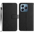 For Realme C63 4G Global/ C61 Rhombic Grid Texture Leather Phone Case(Black) - 1