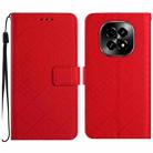 For Realme C63 5G Rhombic Grid Texture Leather Phone Case(Red) - 1