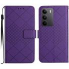 For Realme C75 4G Rhombic Grid Texture Leather Phone Case(Purple) - 1