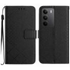 For Realme C75 4G Rhombic Grid Texture Leather Phone Case(Black) - 1