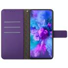 For Realme 13+ 5G Global Rhombic Grid Texture Leather Phone Case(Purple) - 3