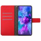 For Realme P3 Pro 5G Global Rhombic Grid Texture Leather Phone Case(Red) - 3