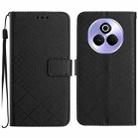 For Realme P3 Pro 5G Global Rhombic Grid Texture Leather Phone Case(Black) - 1