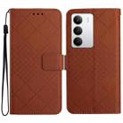 For Realme C75 5G Rhombic Grid Texture Leather Phone Case(Brown) - 1