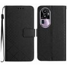 For OPPO Reno10 Pro+ Global Rhombic Grid Texture Leather Phone Case(Black) - 1