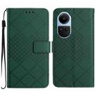 For OPPO Reno10 / Reno10 Pro Global Rhombic Grid Texture Leather Phone Case(Green) - 1