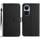 For OPPO Reno10 / Reno10 Pro Global Rhombic Grid Texture Leather Phone Case(Black) - 1