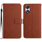 For OPPO A78 4G Rhombic Grid Texture Leather Phone Case(Brown) - 1