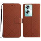 For OPPO A79 5G Rhombic Grid Texture Leather Phone Case(Brown) - 1