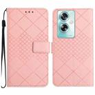 For OPPO A79 5G Rhombic Grid Texture Leather Phone Case(Pink) - 1