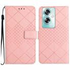 For OPPO Reno11 F 5G/F25 Pro 5G Rhombic Grid Texture Leather Phone Case(Pink) - 1