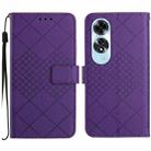 For OPPO A60 4G Rhombic Grid Texture Leather Phone Case(Purple) - 1