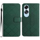 For OPPO A60 4G Rhombic Grid Texture Leather Phone Case(Green) - 1