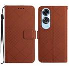 For OPPO A60 4G Rhombic Grid Texture Leather Phone Case(Brown) - 1