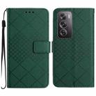 For OPPO Reno12 Pro 5G Global Rhombic Grid Texture Leather Phone Case(Green) - 1