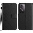 For OPPO Reno12 Pro 5G Global Rhombic Grid Texture Leather Phone Case(Black) - 1