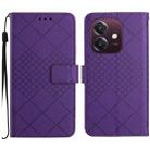 For OPPO A3 4G Global / 5G Global Rhombic Grid Texture Leather Phone Case(Purple) - 1