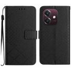 For OPPO A3 4G Global / 5G Global Rhombic Grid Texture Leather Phone Case(Black) - 1