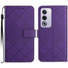 For OPPO A80 EU / A3 Pro Global Rhombic Grid Texture Leather Phone Case(Purple) - 1