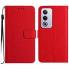 For OPPO A80 EU / A3 Pro Global Rhombic Grid Texture Leather Phone Case(Red) - 1