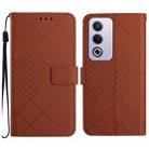 For OPPO A80 EU / A3 Pro Global Rhombic Grid Texture Leather Phone Case(Brown) - 1