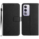 For OPPO A80 EU / A3 Pro Global Rhombic Grid Texture Leather Phone Case(Black) - 1