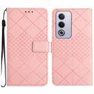 For OPPO A80 EU / A3 Pro Global Rhombic Grid Texture Leather Phone Case(Pink) - 1