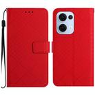 For OPPO Reno13 5G Global Rhombic Grid Texture Leather Phone Case(Red) - 1