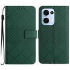 For OPPO Reno13 5G Global Rhombic Grid Texture Leather Phone Case(Green) - 1