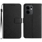 For OPPO Reno13 F 5G Rhombic Grid Texture Leather Phone Case(Black) - 1
