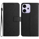 For OPPO Reno14 Pro 5G Global Rhombic Grid Texture Leather Phone Case(Black) - 1
