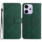 For OPPO Reno14 5G Global Rhombic Grid Texture Leather Phone Case(Green) - 1
