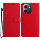 For OPPO A5x 4G Global / 5G Global Rhombic Grid Texture Leather Phone Case(Red) - 1