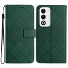 For OPPO A5 5G Global Rhombic Grid Texture Leather Phone Case(Green) - 1