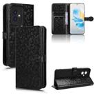 For Honor 100 5G Honeycomb Dot Texture Leather Phone Case(Black) - 1