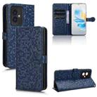 For Honor 100 5G Honeycomb Dot Texture Leather Phone Case(Blue) - 1