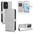 For Honor 100 5G Honeycomb Dot Texture Leather Phone Case(Silver) - 1