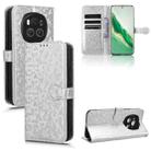 For Honor Magic6 Honeycomb Dot Texture Leather Phone Case(Silver) - 1